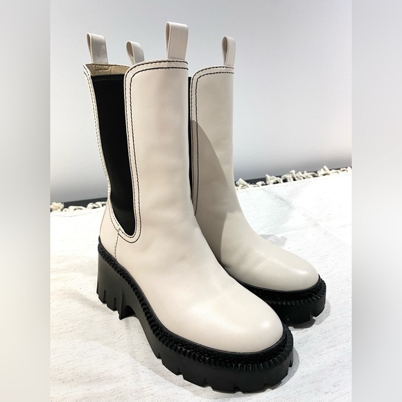 Coach Cream and Black Ankle Boots - Picture 4 of 11